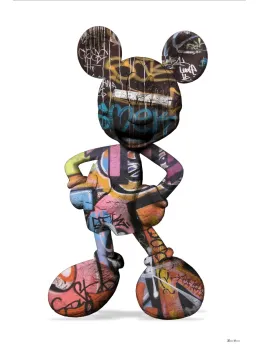Graffiti Mickey (White Background) - Small - Mounted