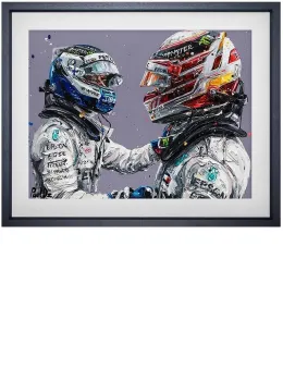 Hamilton & Bottas 18 - Artist Proof Black Framed