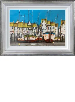 Harbour Dreams - Original - Blue And Silver Framed