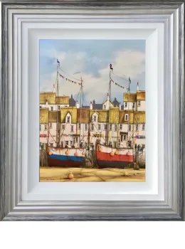 Harbour Life - Original - Blue And Silver Framed