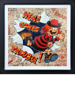Here Comes Trouble - Original - Black Framed