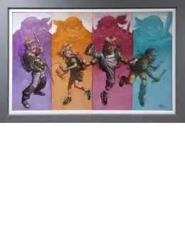 Heroes In A Half Shell - Canvas - Grey Framed