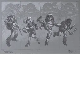 Heroes In A Half Shell - Sketch - Mounted