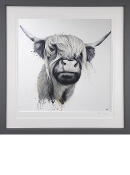 Highland cow - Grey Framed