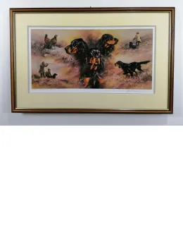 Gordon Setters, Hunting - Brown Framed