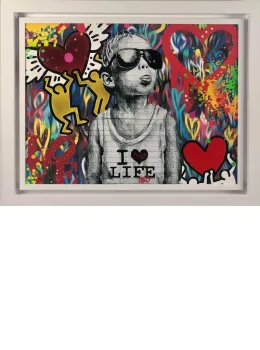 I Love Life - White Framed