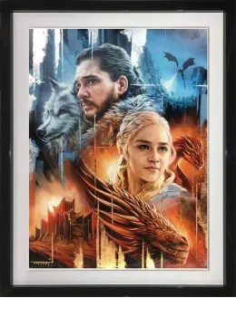 Ice And Fire - Original - Black Framed