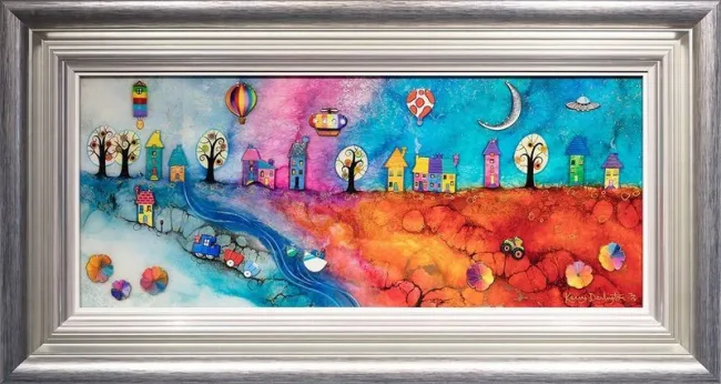 Jolly Valley - Original - Silver-Blue Framed Jolly Valley - Original - Silver-Blue Framed