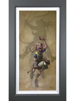 Just Rope, Throw & Brand 'Em - Canvas - Grey Framed