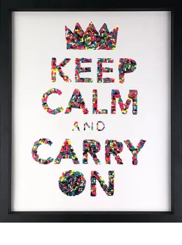 Keep Calm (White Background) - Black Framed