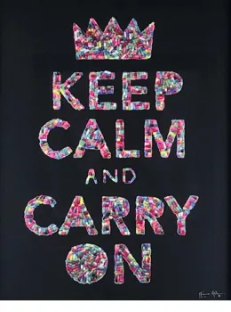 Keep Calm (Black Background) - Mounted