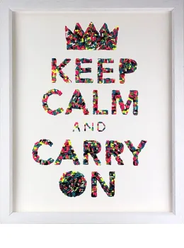 Keep Calm (White Background) - White Framed