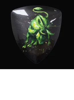 Lamborghini Shield (Neon Green) - Carbon Fibre - With Wall Fittings