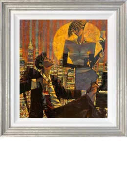 Late Night At The Piano Bar - Original - Silver Framed