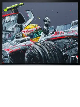 Lewis McLaren - Canvas - Artist Proof Black Framed - Framed Box Canvas