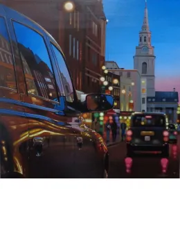 London Dusk Reflections - Paper - Mounted
