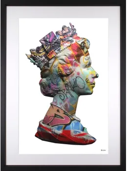 Long Live Queen-E - White Background - Regular Size - Black Framed