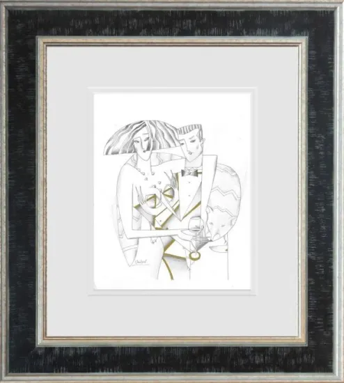 Lord And Lady - Line Study - Framed 