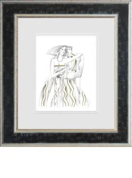 Lord And Lady III - Line Study - Limited Edition - Black Framed