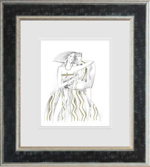 Lord And Lady III - Line Study - Limited Edition - Black Framed 