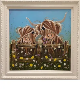 Love In The Highlands - Original - White Framed