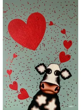 Love Is All Around Moo - Original - Board Only