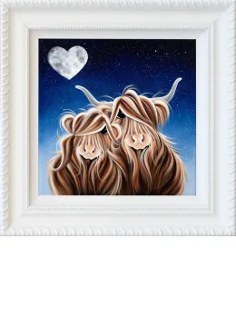 Love You To The Moo-N And Back - White Framed