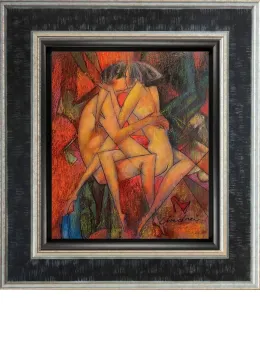 Lovers - Original - Black Framed