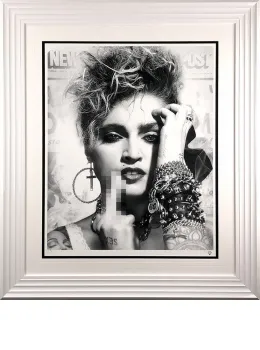 Lucky Star (Black & White) - White Framed