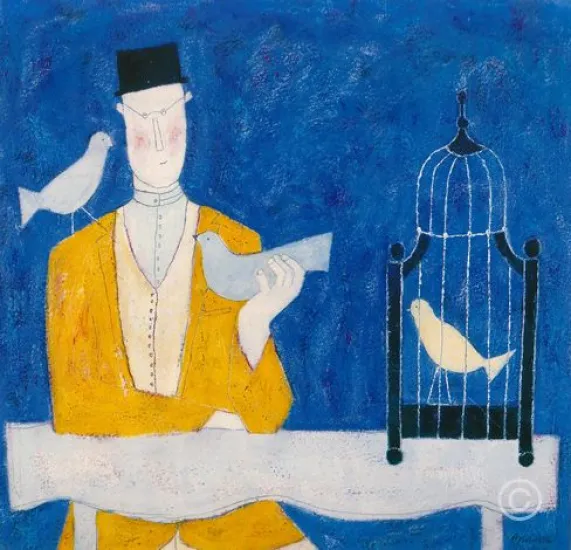 Man With Bird Cage