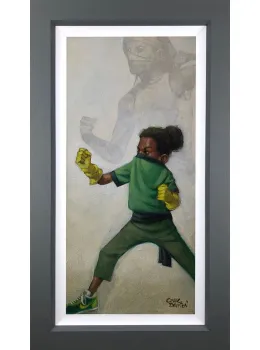 Minimal Kombat - Canvas - Grey Framed
