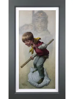 Monkey - Canvas - Grey Framed