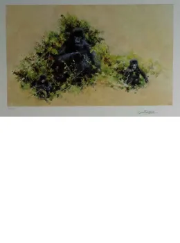 Mountain Gorilla - Dark Wood Framed
