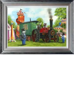 Mr Toad And Moleys Steam Adventures - Blue And Silver Framed