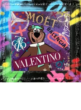 Mr Valentino - Original - Multi Colour Framed