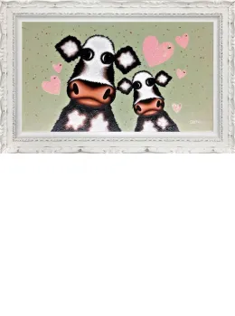 Mummy's Little Moo - Original - Ornate White Framed