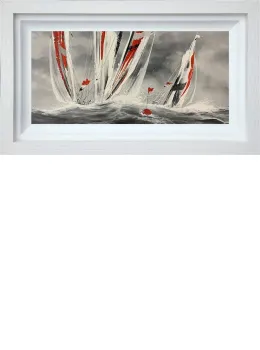 My Red Sail - Original - White Framed