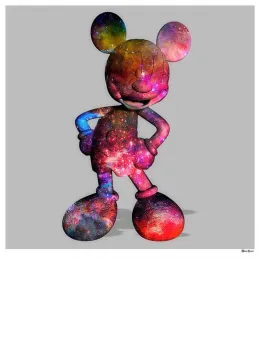 Nebula Mouse - Regular Size - Grey Background - Mounted