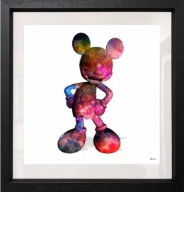 Nebula Mouse - Regular Size - White Background - Black Framed