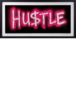 Neon Hustle Pink - Artist Proof Black Framed