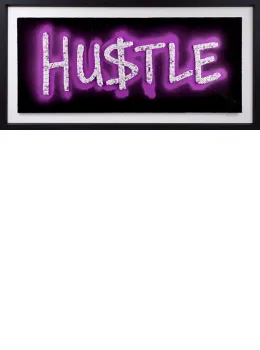 Neon Hustle Purple - Artist Proof Black Framed