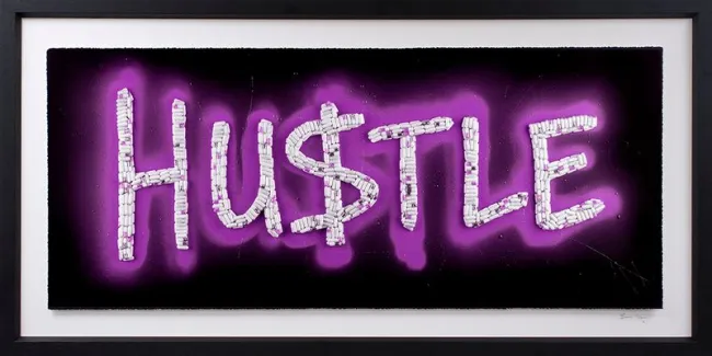 Neon Hustle Purple - Black Framed