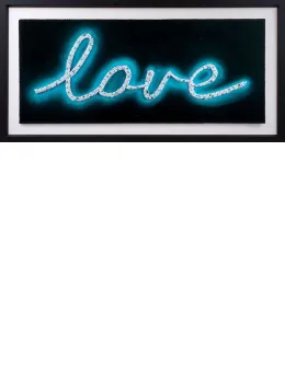 Neon Love Blue - Artist Proof Black Framed