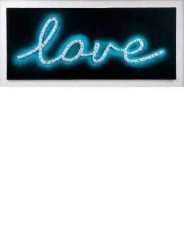 Neon Love Blue - Mounted
