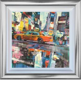 New York Cab - Original - Silver Framed