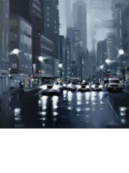 New York City Blues - Canvas - Grey Framed