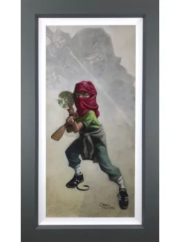 Ninja Star - Canvas - Grey Framed