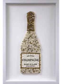 No Pain Champagne (Cream) - Deluxe Size - White Background - White Framed