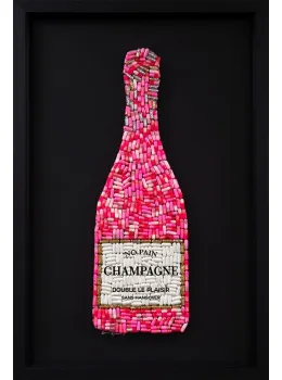 No Pain Champagne (Pink) - Deluxe Size - Black Background - Black Framed
