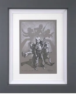 Ok Angels, Lets Get To Work  - Sketch - Framed